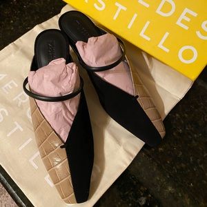 MERCEDES CASTILLOVanessa Mixed Leather Mule Pumps 7.5 US